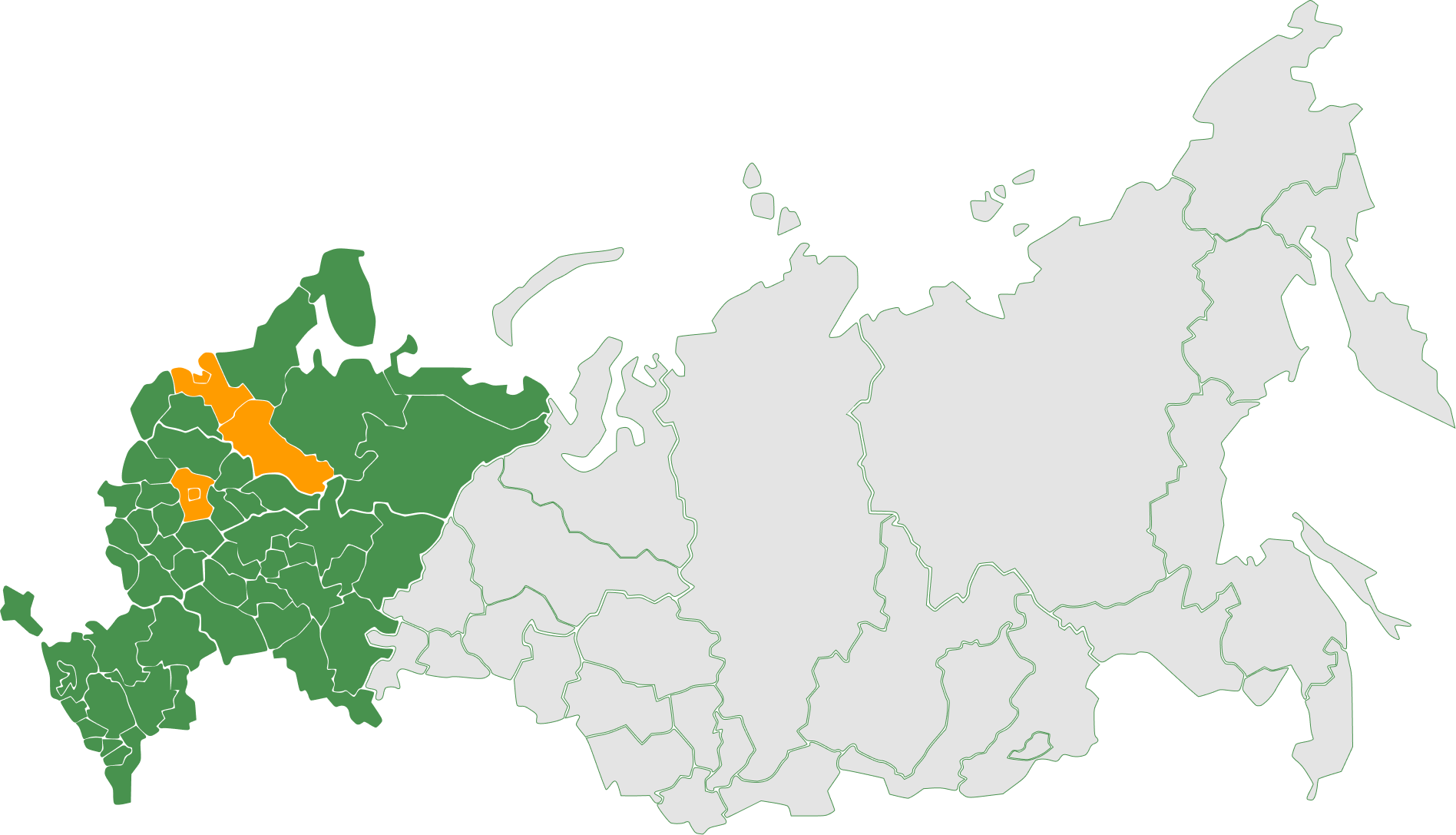 Карта России — регионы строительства