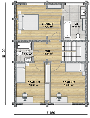 Дом из клееного бруса 271м2, Проект №ВЗ-491 - 4