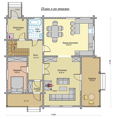 Дом из клееного бруса 224м2, Проект №ВЗ-305 - 1