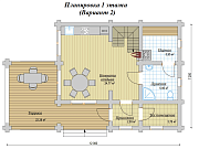 Дом из бревна 103м2, Проект №ВЗ-144 - 3