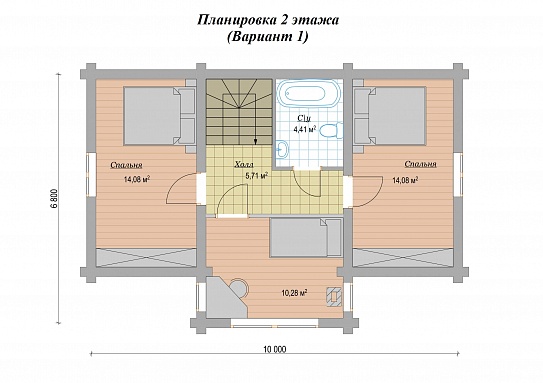 Дом из профилированного бруса 120м2, Проект №ВЗ-375 - 3