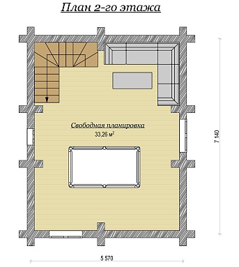 Баня из бревна 120м2, Проект №ВЗ-607 - 3