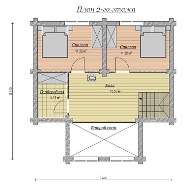 Дом из бревна 113 м2, Проект №ВЗ-140 - 3